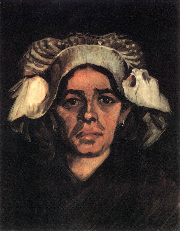 Head of a Peasant Woman with White Cap | Vincent van Gogh | Fine Art Biblio